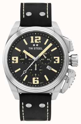 TW Steel Cantine chronographe bracelet cuir noir TW1011