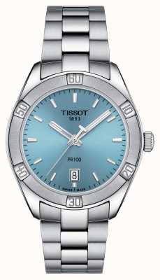 Tissot Pr100 femme sport chic | cadran bleu | bracelet en acier inoxydable T1019101135100