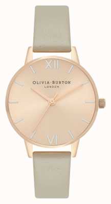 Olivia Burton Montre à cadran midi en or rose pâle, argent et gris OB16EN11