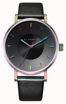 Klasse14 Bracelet en cuir noir Volare arc-en-ciel 42 mm VO15TI001M