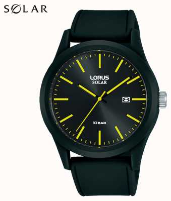 Lorus Montre solaire 42 mm bracelet silicone noir RX301AX9