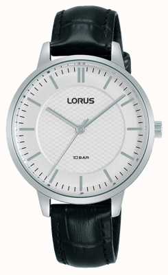 Lorus Bracelet en cuir noir pour femme cadran blanc quartz RG277TX9