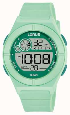 Lorus Montre digitale bracelet silicone vert menthe R2369NX9