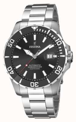 Festina Hommes | cadran noir | bracelet en acier inoxydable | montre automatique F20531/4
