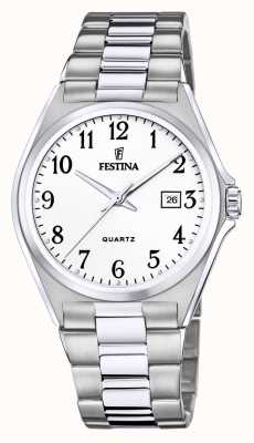 Festina Hommes | cadran blanc | montre en acier inoxydable F20552/1