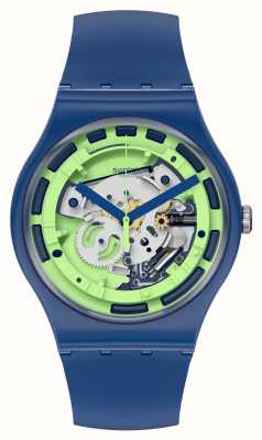 Swatch Nouvelle montre gent green anatomie en silicone bleu SUON147