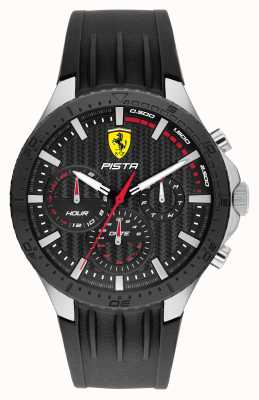 Scuderia Ferrari Bracelet en silicone noir double piste Pista 0830853