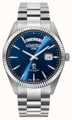 Roamer Cadran bleu jour date Primeline avec bracelet en acier 981662 41 45 90
