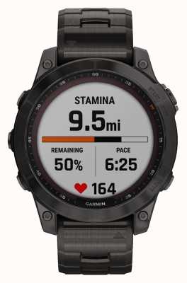 Garmin Solaire Fenix 7 saphir | titane dlc gris carbone | bracelet en titane gris carbone 010-02540-39