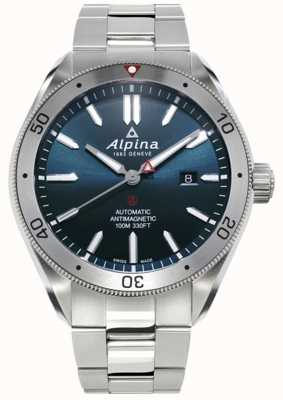 Alpina Montre automatique à cadran bleu Alpiner 4 | bracelet en acier inoxydable AL-525NS5AQ6B