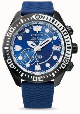 Citizen GPS de plongée par ondes satellites | cadran bleu | bracelet en silicone bleu CC5006-06L