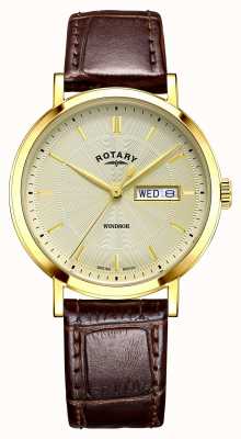 Rotary Cadran or Windsor bracelet cuir marron GS05423/03