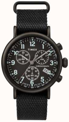 Timex Chrono standard 41mm boitier noir cadran noir bracelet tissu noir TW2T21200