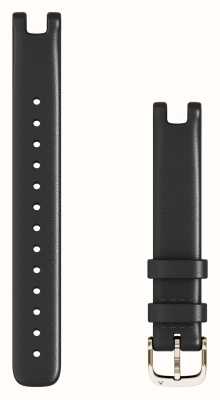 Garmin Bracelet Lily seul (14 mm), cuir italien noir avec accastillage or crème 010-13068-A1