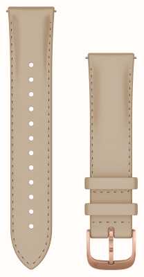Garmin Bracelet à dégagement rapide (20 mm) cuir sable clair / matériel pvd or rose 18 carats - bracelet uniquement 010-12924-21