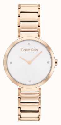 Calvin Klein Montre T-bar bracelet en acier inoxydable or rose 25200140