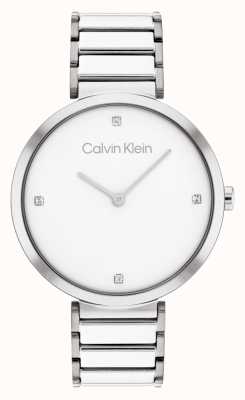 Calvin Klein Montre minimaliste en acier inoxydable à quartz avec barre en T 25200137