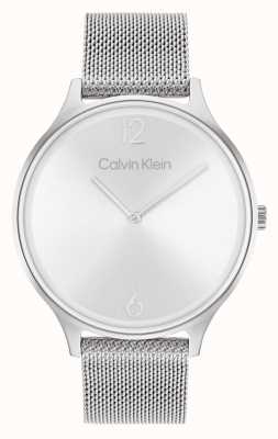 Calvin Klein Cadran argenté 2h bracelet en maille d'acier inoxydable 25200001