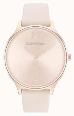 Calvin Klein Cadran soleillé rose 2h | bracelet en cuir rose 25200009