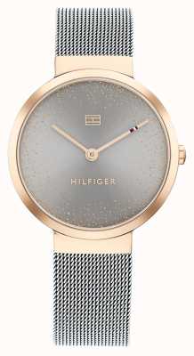 Tommy Hilfiger Librairie des femmes | cadran gris | bracelet en maille d'acier 1782467