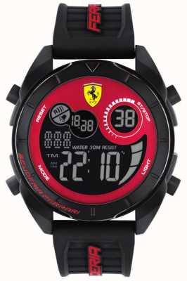 Scuderia Ferrari Hommes | forza | cadran numérique | bracelet en silicone noir 0830877