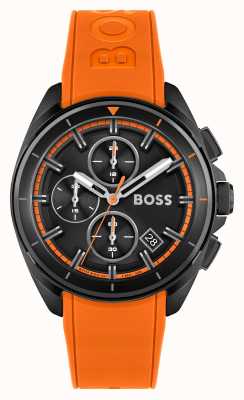 BOSS Volane | cadran chronographe noir | bracelet en silicone orange 1513957