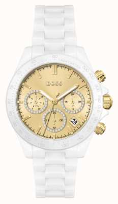 BOSS Montre blanche et dorée pour femme Novia 1502631