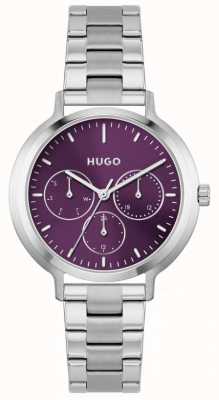HUGO #avant-gardiste pour femmes | cadran violet | bracelet en acier inoxydable 1540110