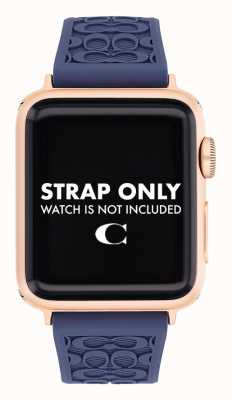 Coach Bracelet Apple Watch (38/40/41mm) silicone bleu 14700042