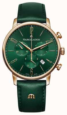 Maurice Lacroix Chronographe Eliros cadran vert bracelet cuir vert EL1098-PVP01-620-5