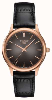 Tissot Bracelet Excellence en cuir pour dame en or rose 18 carats T9262107606100