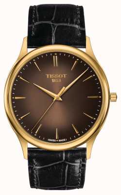 Tissot Cadran Excellence brun soleillé en or 18 carats T9264101629100
