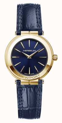 Herbelin Newport slim femme | cadran bleu | bracelet en cuir bleu 16922P15BL