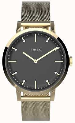 Timex Femmes | centre-ville | cadran noir | acier inoxydable | sangle en maille TW2V37200