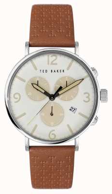 Ted Baker Montre bracelet en cuir marron rétro-éclairé Barnett BKPBAS202