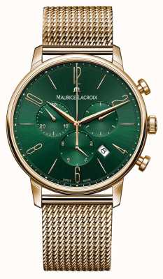 Maurice Lacroix Eliros 40mm chrono cadran vert bracelet maille milanaise pvd EL1098-PVP06-620-1