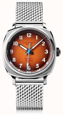 Duckworth Prestex Vérimatique | automatique | cadran orange | bracelet en maille d'acier inoxydable D891-05-ST