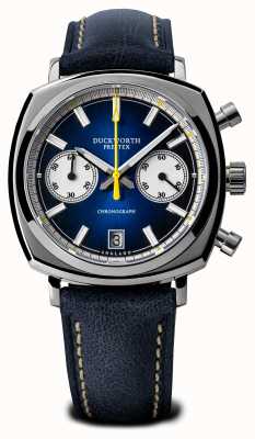 Duckworth Prestex Chrono 42 | cadran bleu | bracelet en cuir bleu D550-03-D