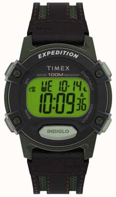 Timex Hommes | expédition | numérique | bracelet en cuir noir TW4B24400