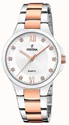 Festina Mesdames rose-pld. montre avec serti cz et bracelet en acier F20612/1