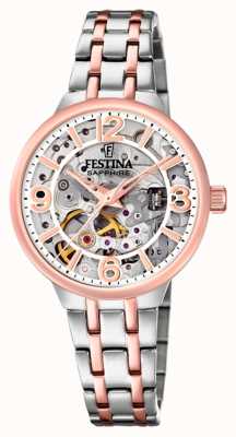 Festina Montre automatique pour femme rose-pltd.skeleton avec bracelet F20615/1