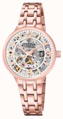 Festina Montre automatique pour femme rose-pltd.skeleton avec bracelet F20616/1