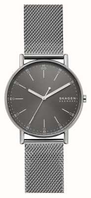Skagen Bracelet homme maille milanaise plaqué gris signature SKW6577