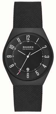 Skagen Montre bracelet à mailles en acier inoxydable noir Grenen SKW6817
