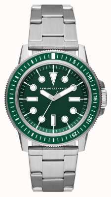 Armani Exchange Hommes | cadran vert | bracelet en acier inoxydable AX1860