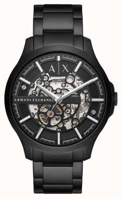 Armani Exchange Automatique pour hommes | cadran noir | bracelet en acier inoxydable noir AX2418