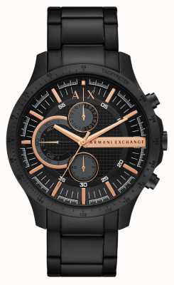 Armani Exchange Hommes | cadran chronographe noir | bracelet en acier inoxydable noir AX2429