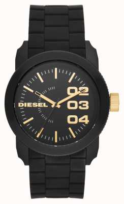 Diesel Montre double bracelet en silicone doré et noir DZ1972