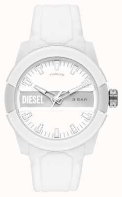 Diesel Montre homme double up bracelet silicone monochrome blanc DZ1981