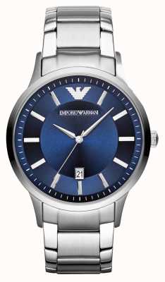 Emporio Armani Hommes | cadran bleu | bracelet en acier inoxydable AR11180
